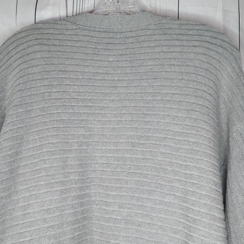 J.JILL gray wide ribbed open drapey cardigan sweater size XL Womens